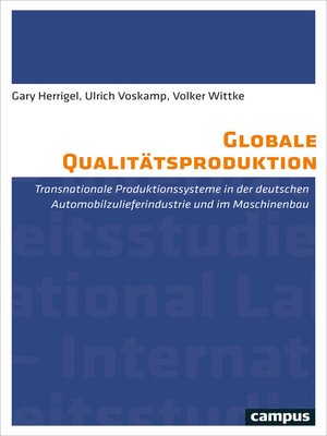 cover image of Globale Qualitätsproduktion
